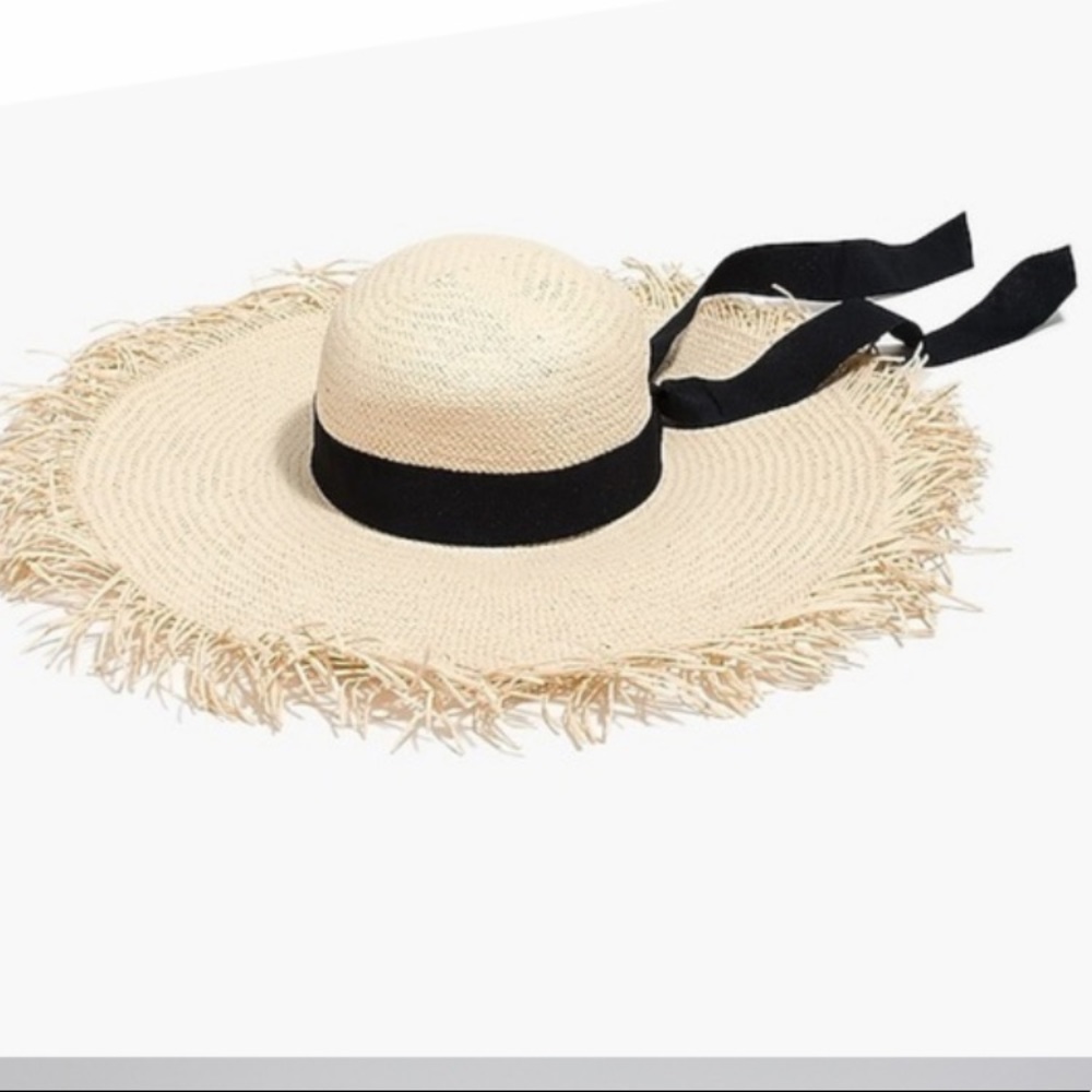 NWT J. CREW Raw Edge Straw Hat